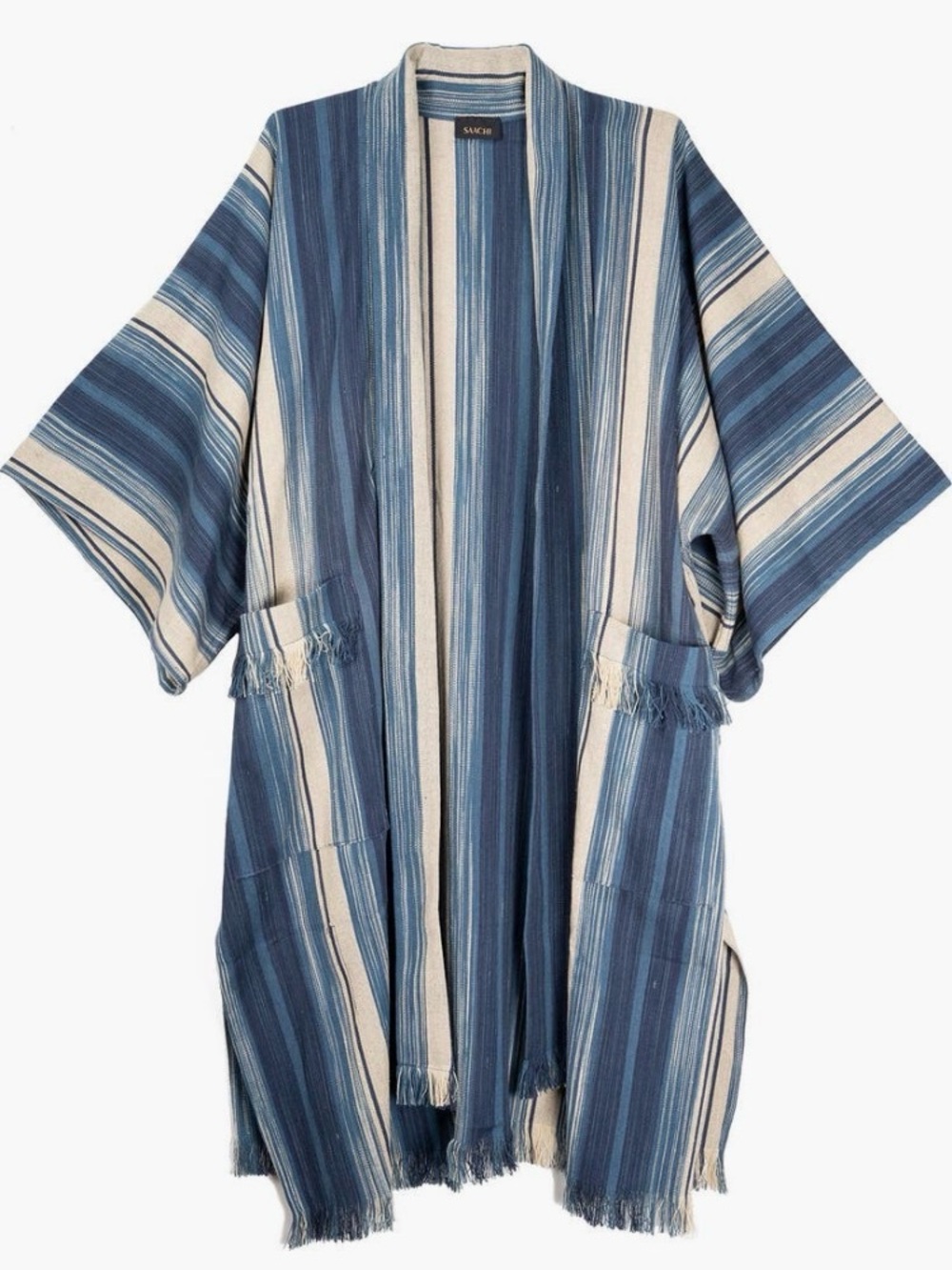 SAACHI Striped Fringe Trim Duster_NWOT - Picture 4 of 5